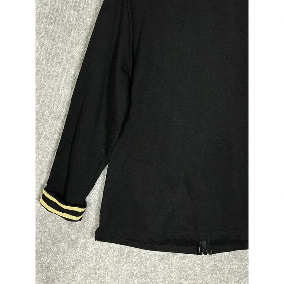 Quacker Factory Rhinestone Grommet Gold Trim Full Zip Jacket Women Large Pockets - Picture 12 of 15